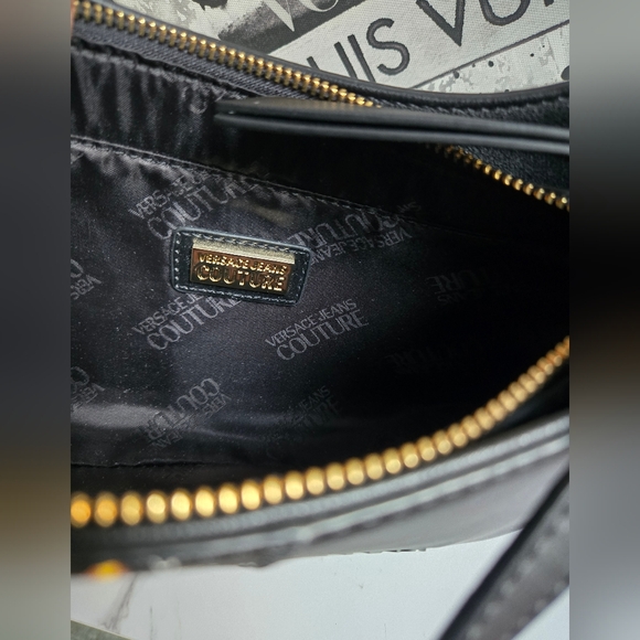 Versace Jeans Couture Black And Yellow Rock Cut Shoulder Bag NWT And Dustbag - Picture 5 of 11
